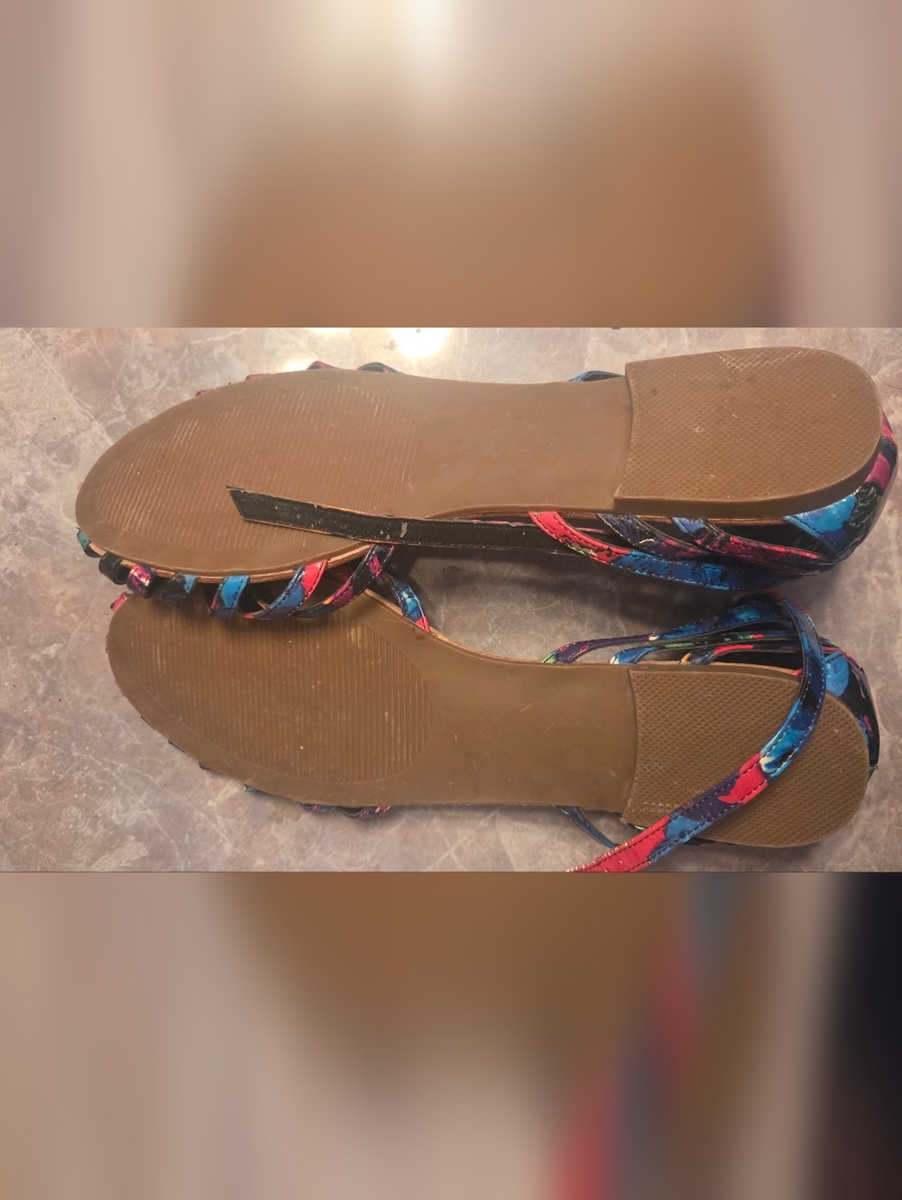 Steve Madden Women's Multicolor Strappy Flat Sandals - Picture 6 of 6